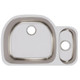 Elkay Lustertone Classic Stainless Steel 31-1/2" x 21-1/8" x 10", Offset 70/30 Double Bowl Undermount Sink