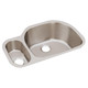 Elkay Lustertone Classic Stainless Steel 31-1/2" x 21-1/8" x 10", 30/70 Offset Double Bowl Undermount Sink