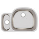 Elkay Lustertone Classic Stainless Steel 31-1/2" x 21-1/8" x 10", 30/70 Offset Double Bowl Undermount Sink