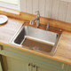 Elkay Lustertone Classic Stainless Steel 25" x 22" x 10-3/8" 4-Hole Single Bowl Drop-in Sink