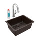 Elkay Quartz Classic 24-5/8" x 18-1/2" x 9-1/2" Single Bowl Undermount Sink Kit with Filtered Faucet Mocha