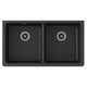 Elkay Quartz Classic 33" x 18-1/2" x 5-1/2" Double Bowl Undermount ADA Sink with Perfect Drain Black