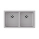 Elkay Quartz Classic 33" x 18-1/2" x 5-1/2", Double Bowl Undermount ADA Sink with Perfect Drain, Greystone