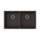 Elkay Quartz Classic 33" x 18-1/2" x 5-1/2", Double Bowl Undermount ADA Sink with Perfect Drain, Mocha