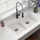 Elkay Quartz Classic 33" x 18-1/2" x 5-1/2", Double Bowl Undermount ADA Sink with Perfect Drain, White