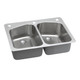 Elkay Lustertone Classic Stainless Steel 33" x 22" x 9" 1-Hole Equal Double Bowl Dual Mount Sink with Perfect Drain