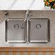 Elkay Lustertone Classic Stainless Steel, 30-3/4" x 18-1/2" x 5-3/8" Equal Double Bowl Undermount ADA Sink