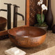 Native Trails CPS363 MAESTRO Round Vessel: Hammered Copper Bathroom Sink