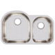 Elkay Lustertone Classic Stainless Steel 31-1/4" x 20" x 7-1/2" Offset 60/40 Double Bowl Undermount Sink