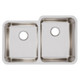 Elkay Lustertone Classic Stainless Steel, 31-1/4" x 20-1/2" x 9-7/8", Offset Double Bowl Undermount Sink