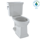 TOTO Promenade II 1G Two-Piece Elongated 1 GPF Universal Height Toilet with CeFiONtect - Colonial White - CST404CUFG#11
