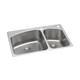 Elkay Lustertone Classic Stainless Steel 33" x 22" x 9" 2R-Hole 60/40 Double Bowl Dual Mount Sink with Perfect Drain