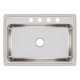 Elkay Lustertone Classic Stainless Steel 31" x 22" x 7-5/8", 4-Hole Single Bowl Drop-in Sink