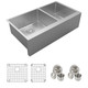 Elkay Crosstown 16 Gauge Stainless Steel 35-7/8" x 20-1/4" x 9" Double Bowl Tall Farmhouse Sink Kit