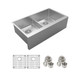 Elkay Crosstown 16 Gauge Stainless Steel 35-7/8" x 20-1/4" x 9" Equal Double Bowl Tall Farmhouse Sink Kit with Aqua Divide