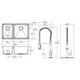 Elkay Crosstown 18 Gauge Stainless Steel 31-1/2" x 18-1/2" x 9" 40/60 Double Bowl Undermount Sink & Faucet Kit with Drain