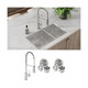 Elkay Crosstown 18 Gauge Stainless Steel 31-1/2" x 18-1/2" x 9", 60/40 Double Bowl Undermount Sink & Faucet Kit with Drain