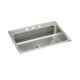 Elkay Lustertone Classic Stainless Steel 31" x 22" x 7-5/8" 3-Hole Single Bowl Drop-in Sink with Perfect Drain