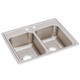 Elkay Lustertone Classic Stainless Steel 25" x 19-1/2" x 7-5/8" 2-Hole Equal Double Bowl Drop-in Sink