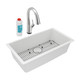 Elkay Quartz Classic 33" x 18-7/16" x 9-7/16" Single Bowl Undermount Sink Kit with Filtered Faucet White