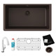 Elkay Quartz Classic 33" x 18-7/16" x 9-7/16", Single Bowl Undermount Sink Kit with Filtered Faucet, Mocha