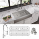 Elkay Crosstown 18 Gauge Stainless Steel 35-7/8" x 20-1/4" x 9" Single Bowl Farmhouse Sink & Faucet Kit with Bottom Grid & Drain