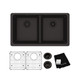 Elkay Quartz Classic 33" x 18-1/2" x 9-1/2", Equal Double Bowl Undermount Sink Kit, Black