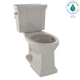 TOTO Promenade II 1G Two-Piece Elongated 1 GPF Universal Height Toilet with CeFiONtect - Bone - CST404CUFG#03