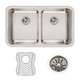 Elkay Lustertone Classic Stainless Steel 30-3/4" x 18-1/2" x 10" Equal Double Bowl Undermount Sink Kit