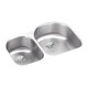 Elkay Lustertone Classic Stainless Steel 31-1/4" x 20" x 7-1/2" Offset 40/60 Double Undermount Sink w/Perfect Drain