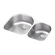 Elkay Lustertone Classic Stainless Steel 31-1/4" x 20" x 7-1/2", Offset 60/40 Double Undermount Sink w/Perfect Drain