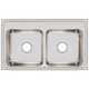Elkay Lustertone Classic Stainless Steel 33" x 19-1/2" x 7-5/8", 0-Hole Equal Double Bowl Drop-in Sink