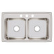 Elkay Lustertone Classic Stainless Steel 33" x 19-1/2" x 7-5/8", 3-Hole Equal Double Bowl Drop-in Sink
