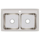 Elkay Lustertone Classic Stainless Steel 33" x 19-1/2" x 7-5/8" 1-Hole Equal Double Bowl Drop-in Sink