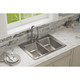 Elkay Lustertone Classic Stainless Steel 29" x 22" x 7-5/8", 0-Hole Equal Double Bowl Drop-in Sink