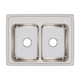 Elkay Lustertone Classic Stainless Steel 29" x 22" x 7-5/8", 0-Hole Equal Double Bowl Drop-in Sink