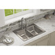 Elkay Lustertone Classic Stainless Steel 29" x 22" x 7-5/8", MR2-Hole Equal Double Bowl Drop-in Sink