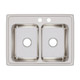 Elkay Lustertone Classic Stainless Steel 29" x 22" x 7-5/8", MR2-Hole Equal Double Bowl Drop-in Sink