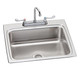 Elkay Lustertone Classic Stainless Steel 25" x 22" x 8-1/8" 3-Hole Single Bowl Drop-in Sink + Faucet Kit