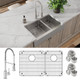 Elkay Crosstown 18 Gauge Stainless Steel 35-7/8" x 20-1/4" x 9" 60/40 Double Bowl Farmhouse Sink & Faucet Kit with Bottom Grid & Drain
