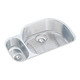 Elkay Lustertone Classic Stainless Steel, 31-1/2" x 21-1/8" x 7-1/2", 30/70 Offset Double Bowl Undermount Sink Kit