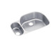 Elkay Lustertone Classic Stainless Steel, 31-1/2" x 21-1/8" x 7-1/2", 30/70 Offset Double Bowl Undermount Sink Kit