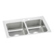 Elkay Lustertone Classic Stainless Steel 33" x 21-1/4" x 7-7/8", MR2-Hole Equal Double Bowl Drop-in Sink