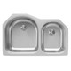 Elkay Lustertone Classic Stainless Steel 31-1/4" x 20" x 10", Offset 60/40 Double Undermount Sink w/Perfect Drain