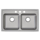 Elkay Lustertone Classic Stainless Steel 33" x 19-1/2" x 6", 3-Hole Equal Double Bowl Drop-in ADA Sink