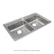 Elkay Lustertone Classic Stainless Steel 33" x 19-1/2" x 5-1/2" MR2-Hole Equal Double Bowl Drop-in ADA Sink