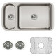 Elkay Lustertone Classic Stainless Steel 32-1/4" x 18-1/4" x 7-3/4", 30/70 Double Bowl Undermount Sink Kit