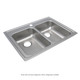 Elkay Lustertone Classic Stainless Steel 29" x 22" x 5-1/2", 0-Hole Equal Double Bowl Drop-in ADA Sink