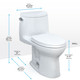 Toto MS604124CEFG#01 UltraMax II One-Piece, Elongated Toilet 1.28 GPF w/ SanaGloss ADA: White