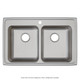 Elkay Lustertone Classic Stainless Steel 33" x 21-1/4" x 6" 3-Hole Equal Double Bowl Drop-in ADA Sink with Quick-clip